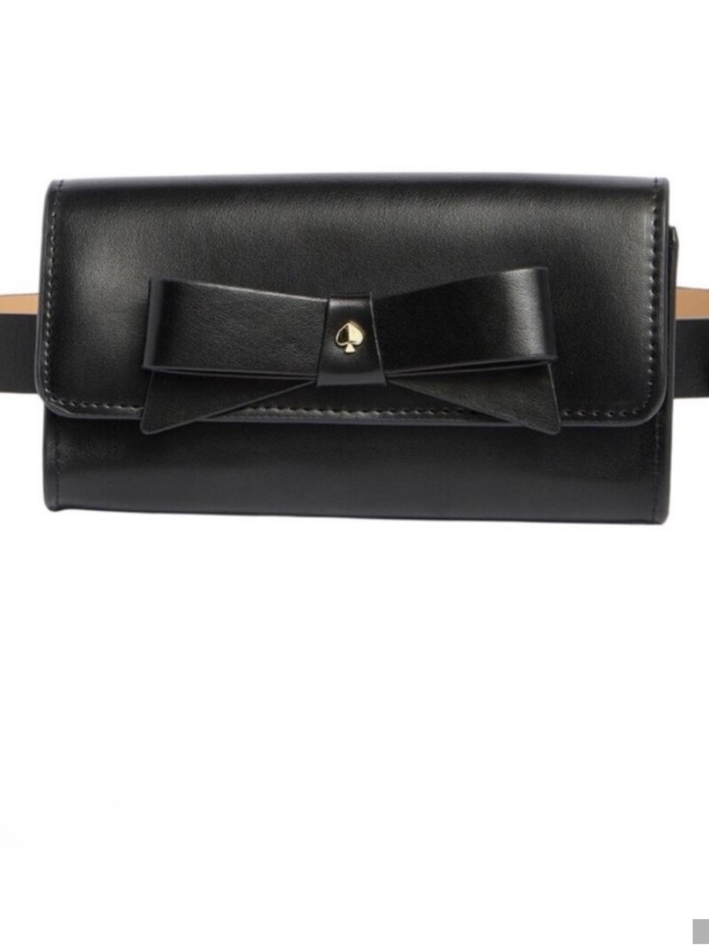 kate spade Black Leather Bow Purse belt fanny pack